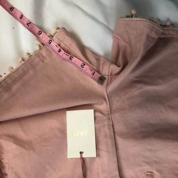 New Jag  Cadet Peony Denim Shorts  Pompom Hem Boho Pink Preppy NWT Preppy Sz 4 - Picture 10 of 10